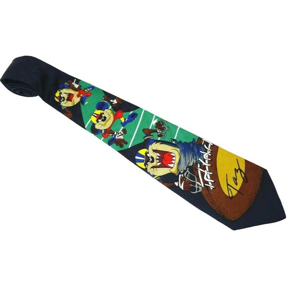 Funny Football Tie Tasmanian Devil Taz Looney Tunes Necktie - Picture 1 of 4
